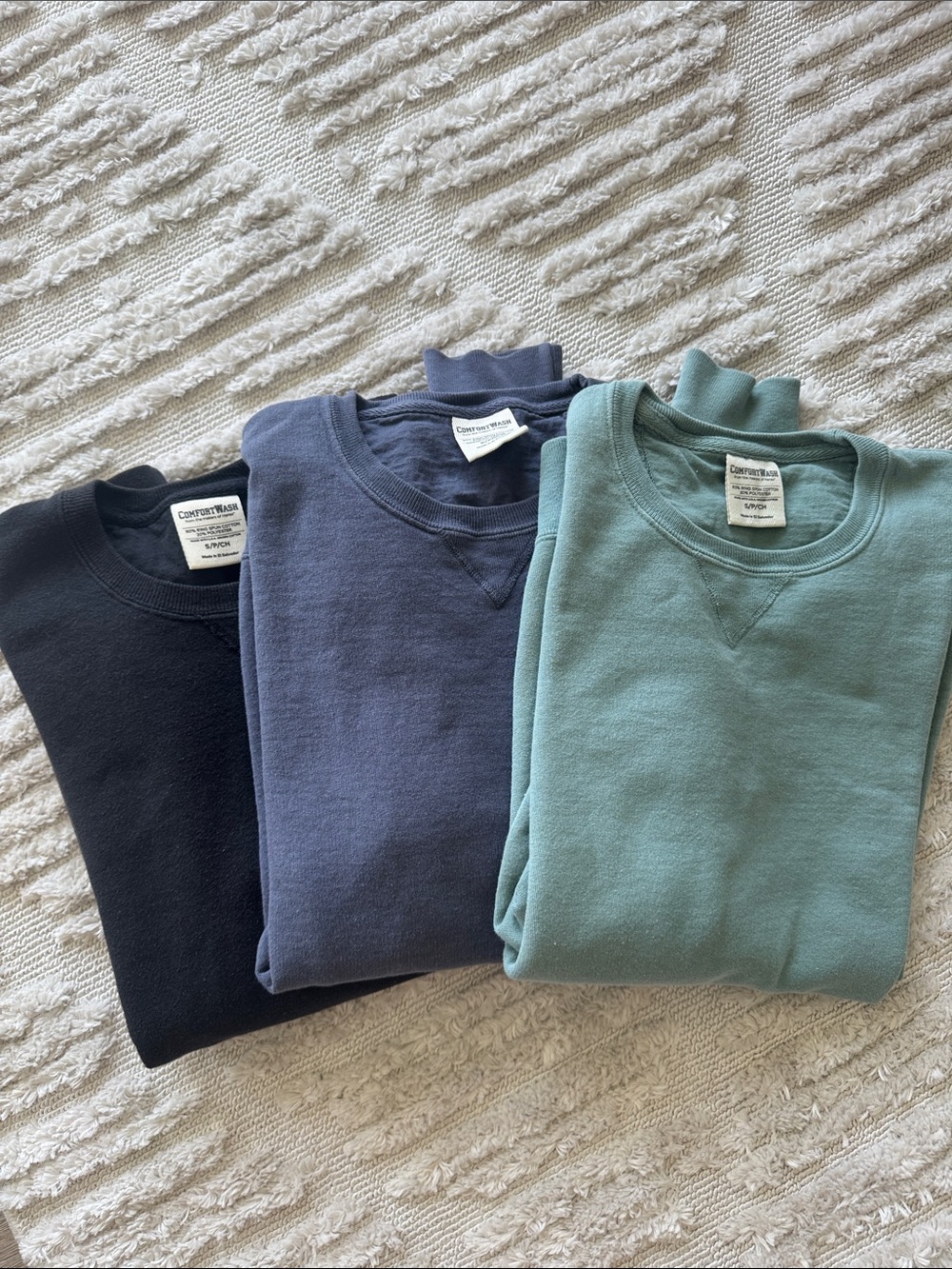 Comfort Colors Crewneck Sweatshirts — Black, Navy, Seafoam (set of 3)